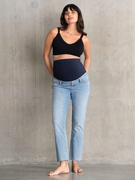 cropped jean τζιν εγκυμοσυνης seraphine σε light blue αποχρωση. πρακτικο μαλακο και οικονομικο. μεγαλα μεγεθη/Plus size.