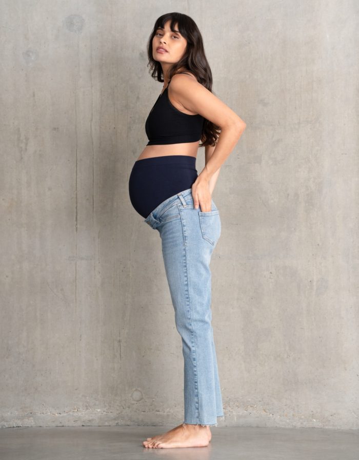 cropped jean τζιν εγκυμοσυνης seraphine σε light blue αποχρωση. πρακτικο μαλακο και οικονομικο. μεγαλα μεγεθη/Plus size.