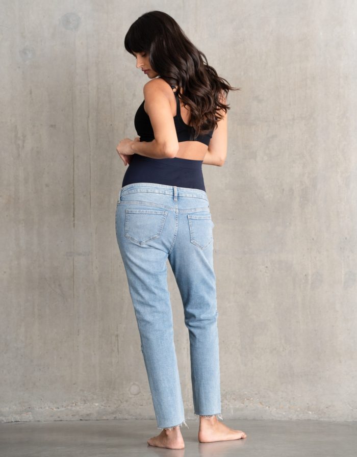 cropped jean τζιν εγκυμοσυνης seraphine σε light blue αποχρωση. πρακτικο μαλακο και οικονομικο. μεγαλα μεγεθη/Plus size.