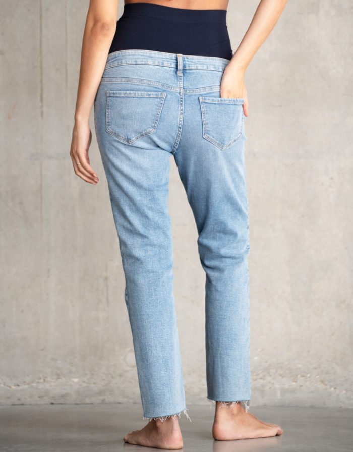 cropped jean τζιν εγκυμοσυνης seraphine σε light blue αποχρωση. πρακτικο μαλακο και οικονομικο. μεγαλα μεγεθη/Plus size.
