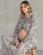 wide leg παντελονα εγκυμοσυνης με animal print σχεδιο. Λινη παντελονα εγκυμοσυνης. οικονομικη παντελονα εγκυμοσυνης και σε μεγαλα μεγεθη, plus size.